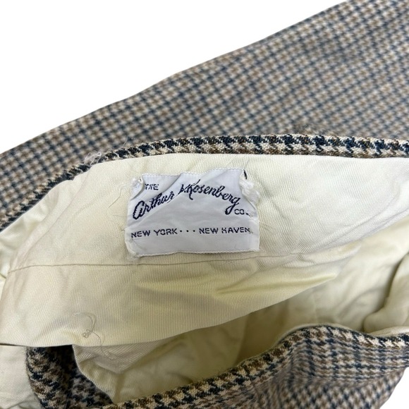 True Vintage 1950s Multicolor Houndstooth Wool Trousers Pants 32x26.5 - Picture 3 of 13